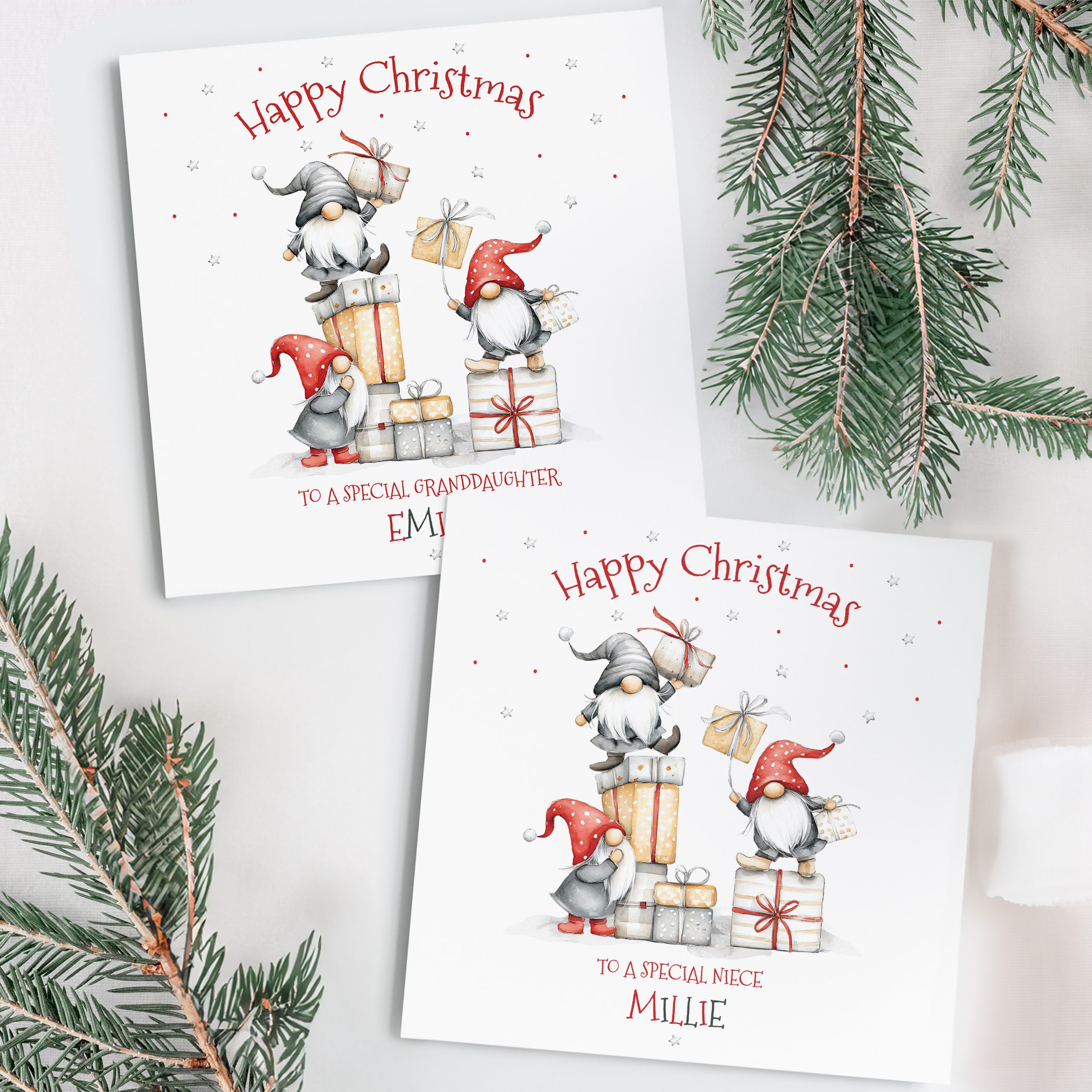 Personalsied Gnome Christmas Card