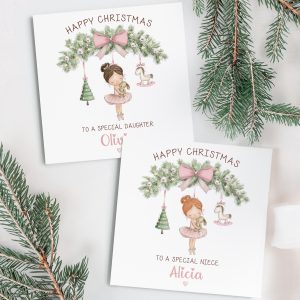 Personalised Ballerina Christmas Card