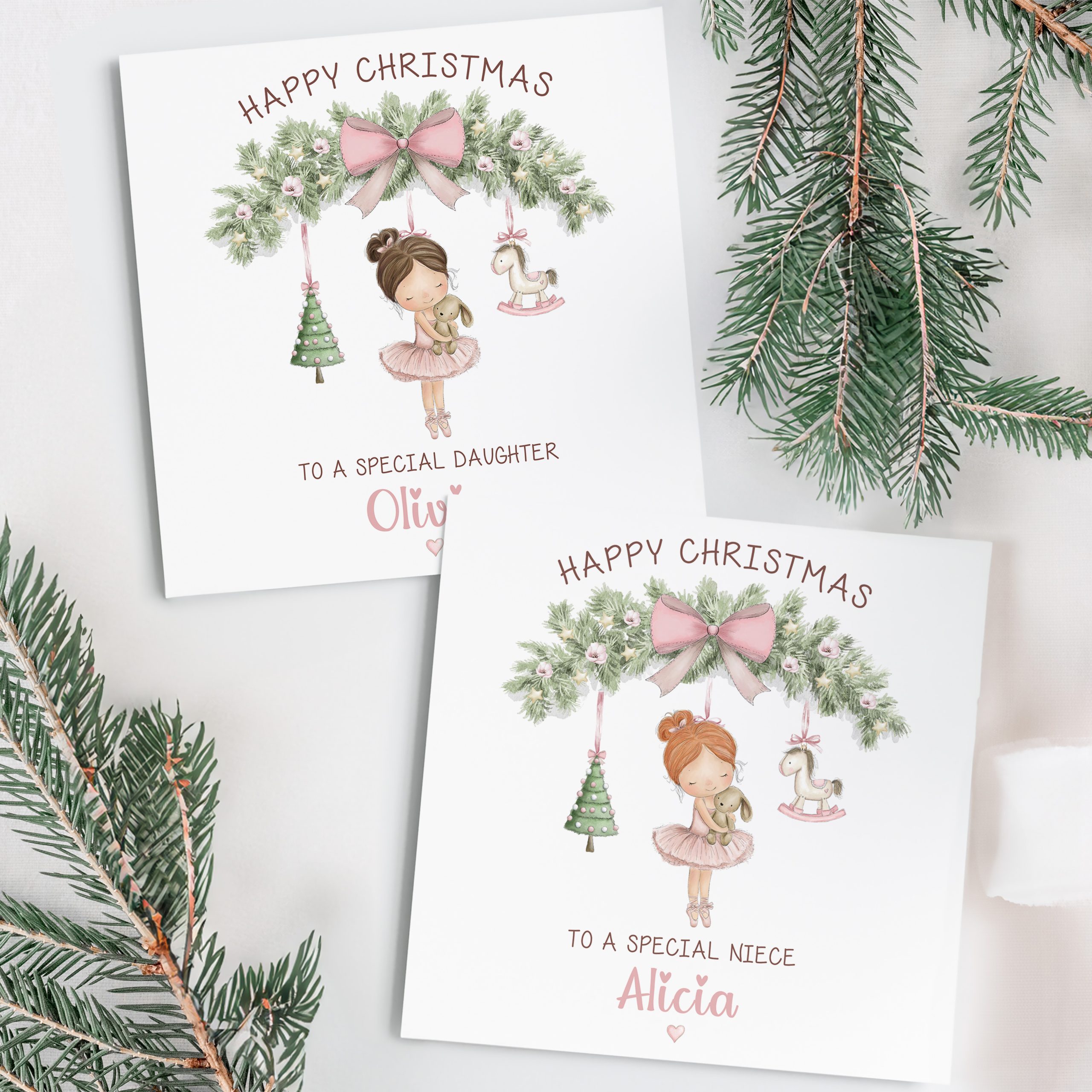 Personalised Ballerina Christmas Card