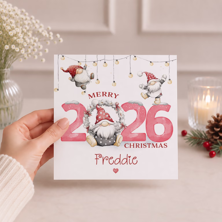 Personalised Gonk Christmas Card