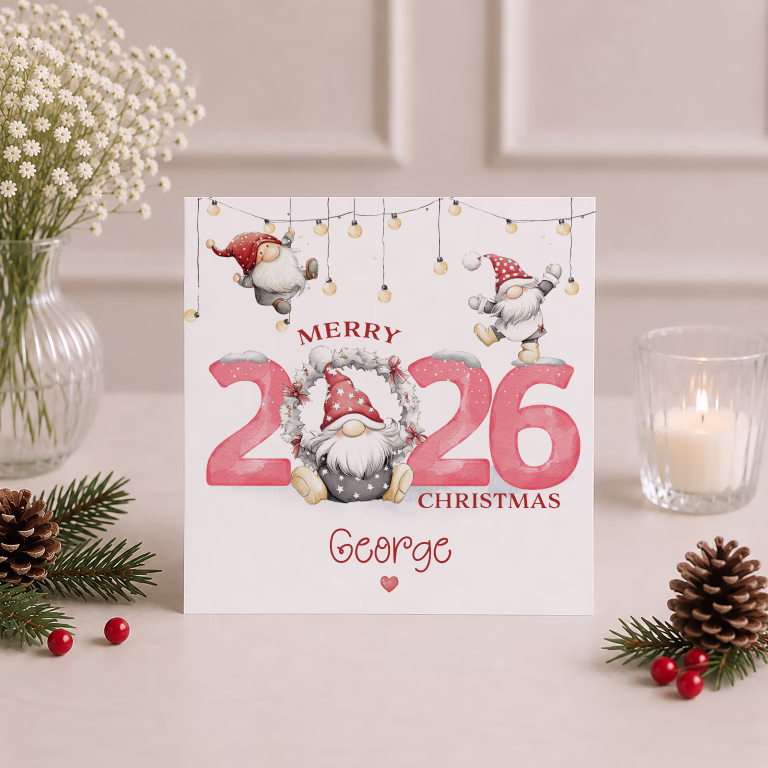 Personalised Gonk Christmas Card