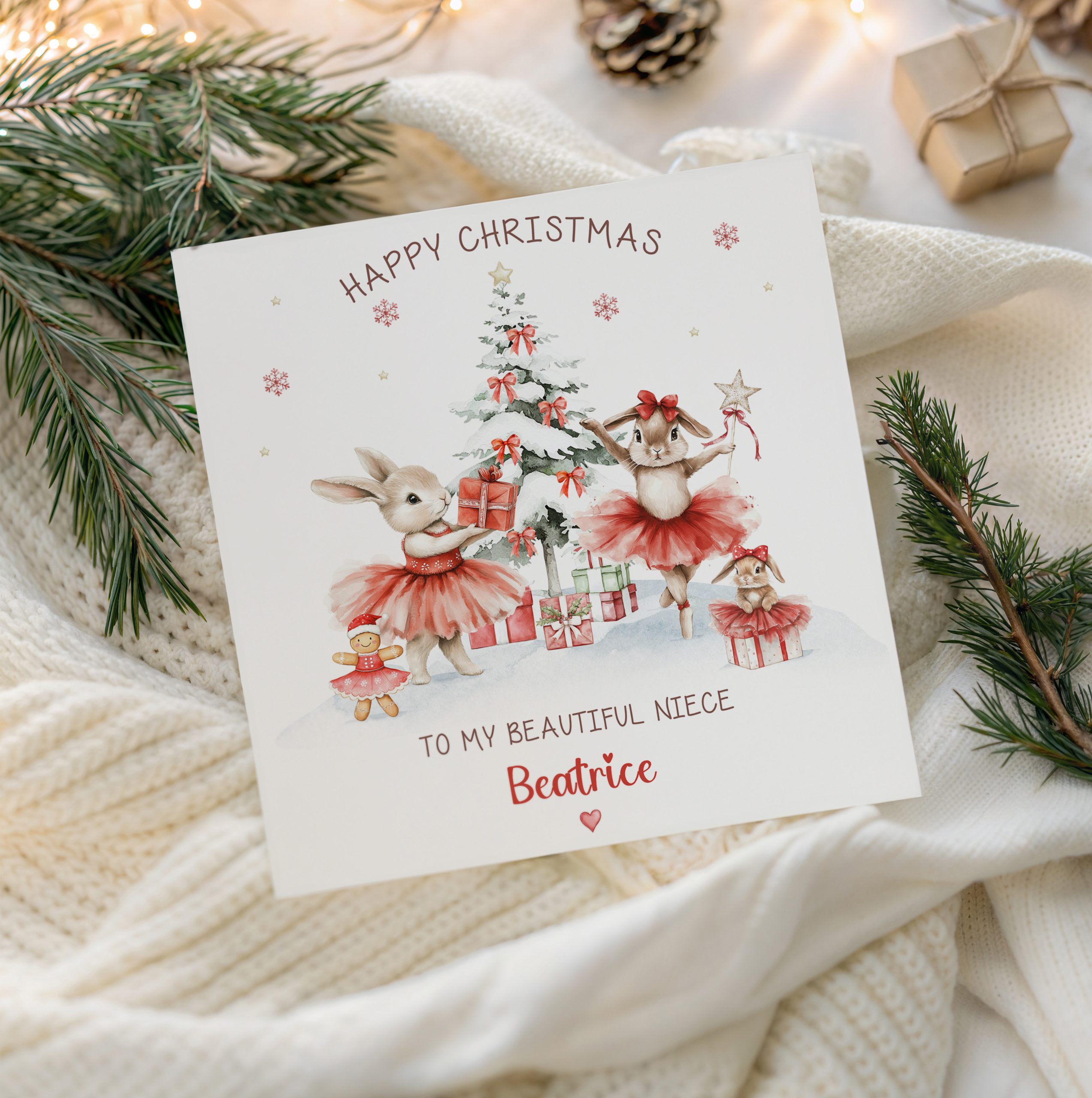 Personalised Ballerina Christmas Card