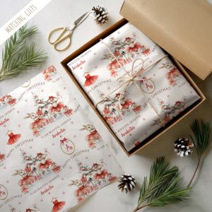 Christmas Red Ballerina Gift Wrapping Paper