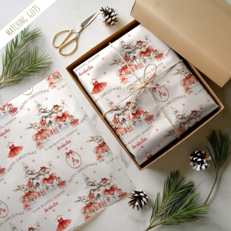 Personalised Christmas Ballet Gift Wrapping Paper