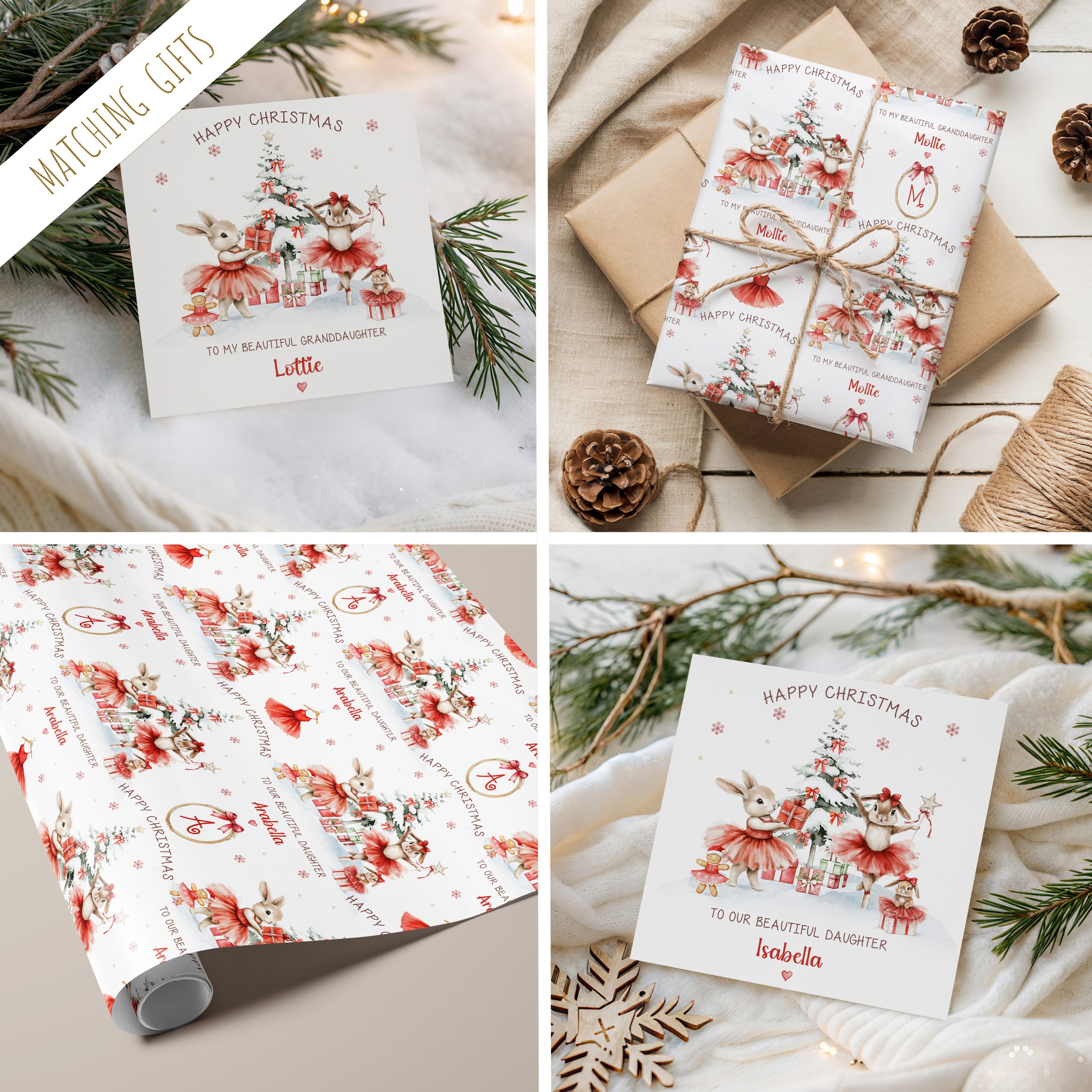 Christmas Red Ballerina Gift Wrapping Paper