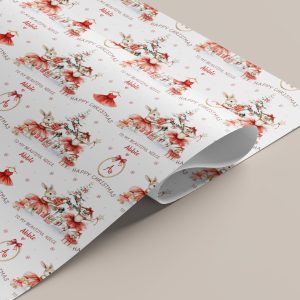 Christmas Red Ballerina Gift Wrapping Paper