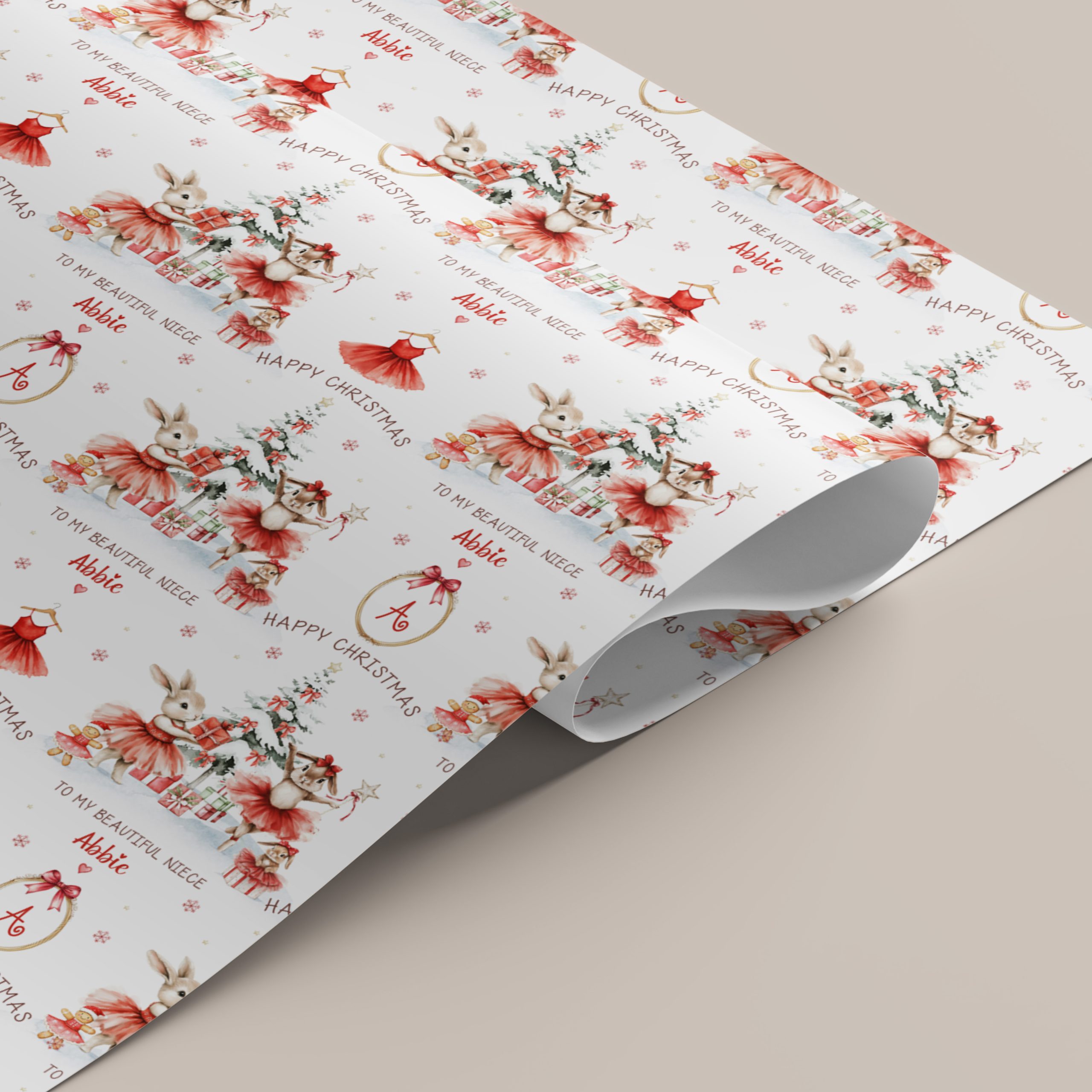 Christmas Red Ballerina Gift Wrapping Paper