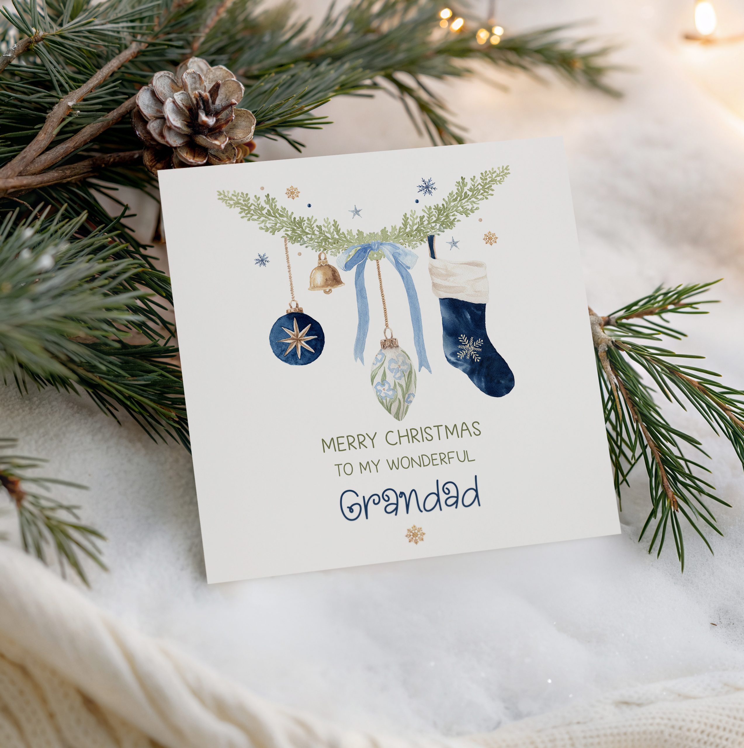 Personalised Christmas Card For Grandad
