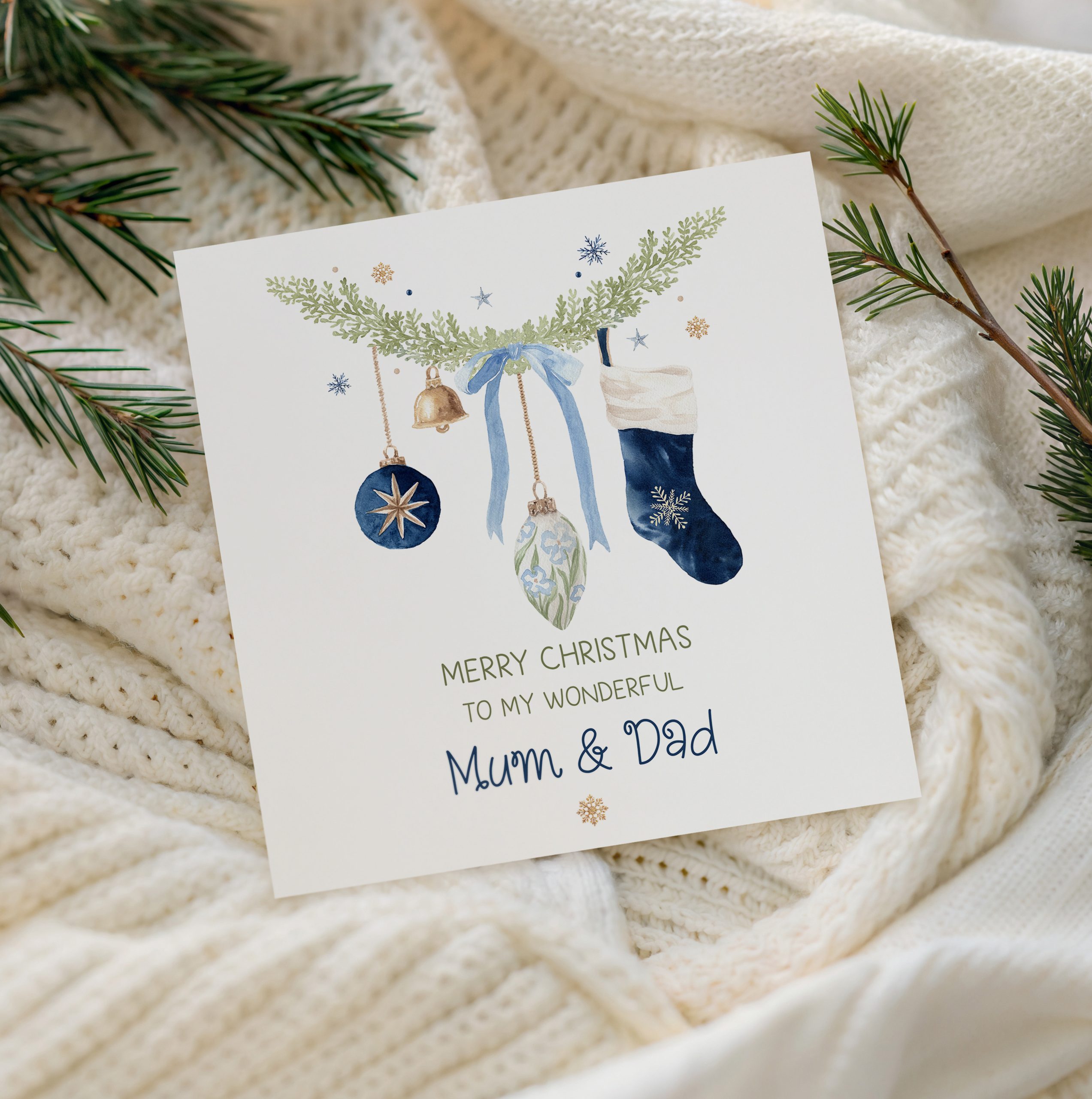 Personalised Christmas Card For Mum & Dad