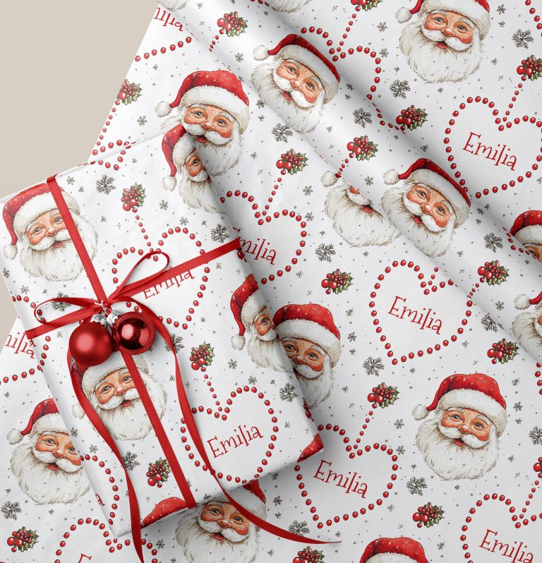 Personalised Father Christmas Gift Wrapping Paper