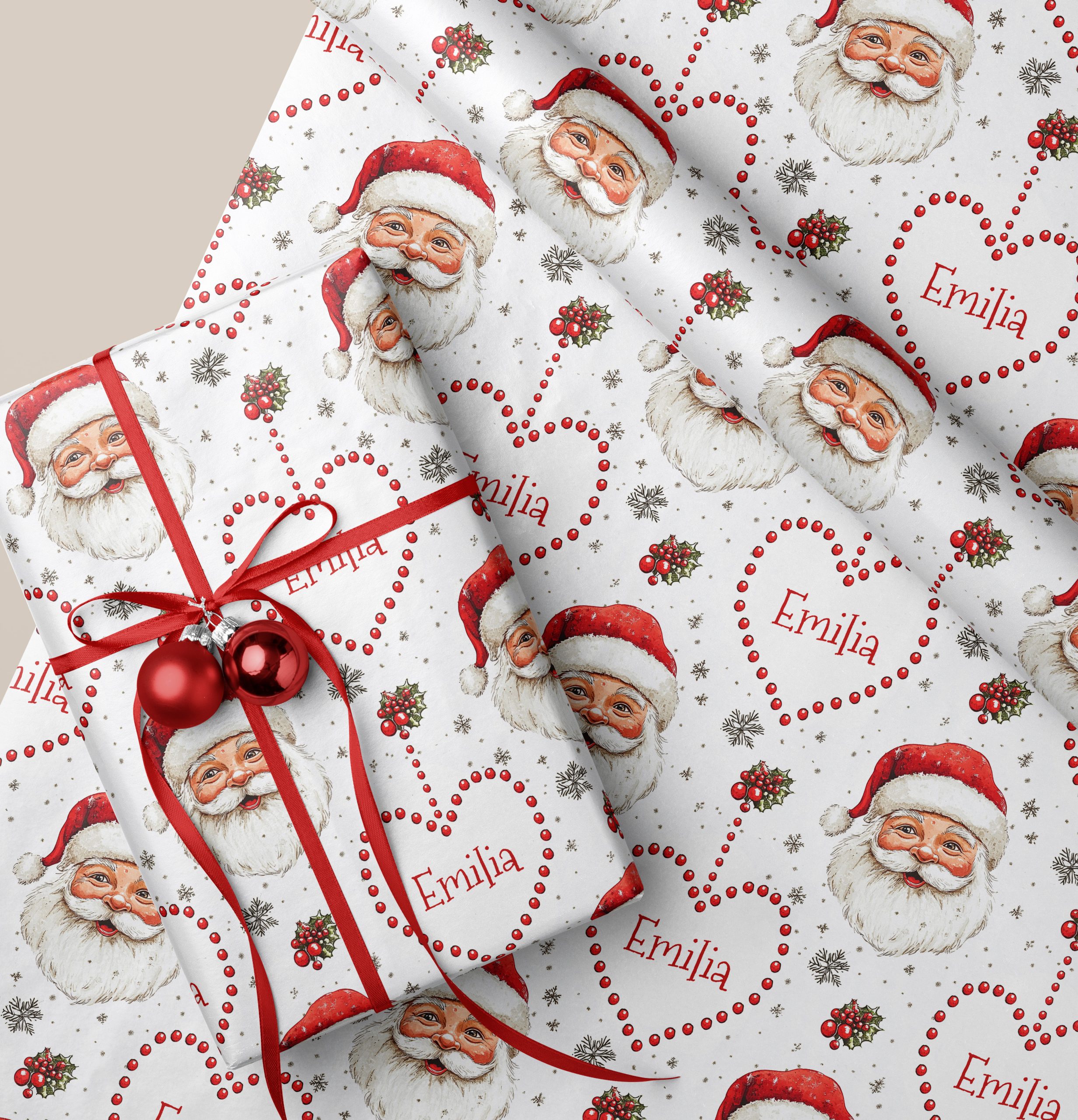 Personalisled Father Christmas Gift Wrapping Paper