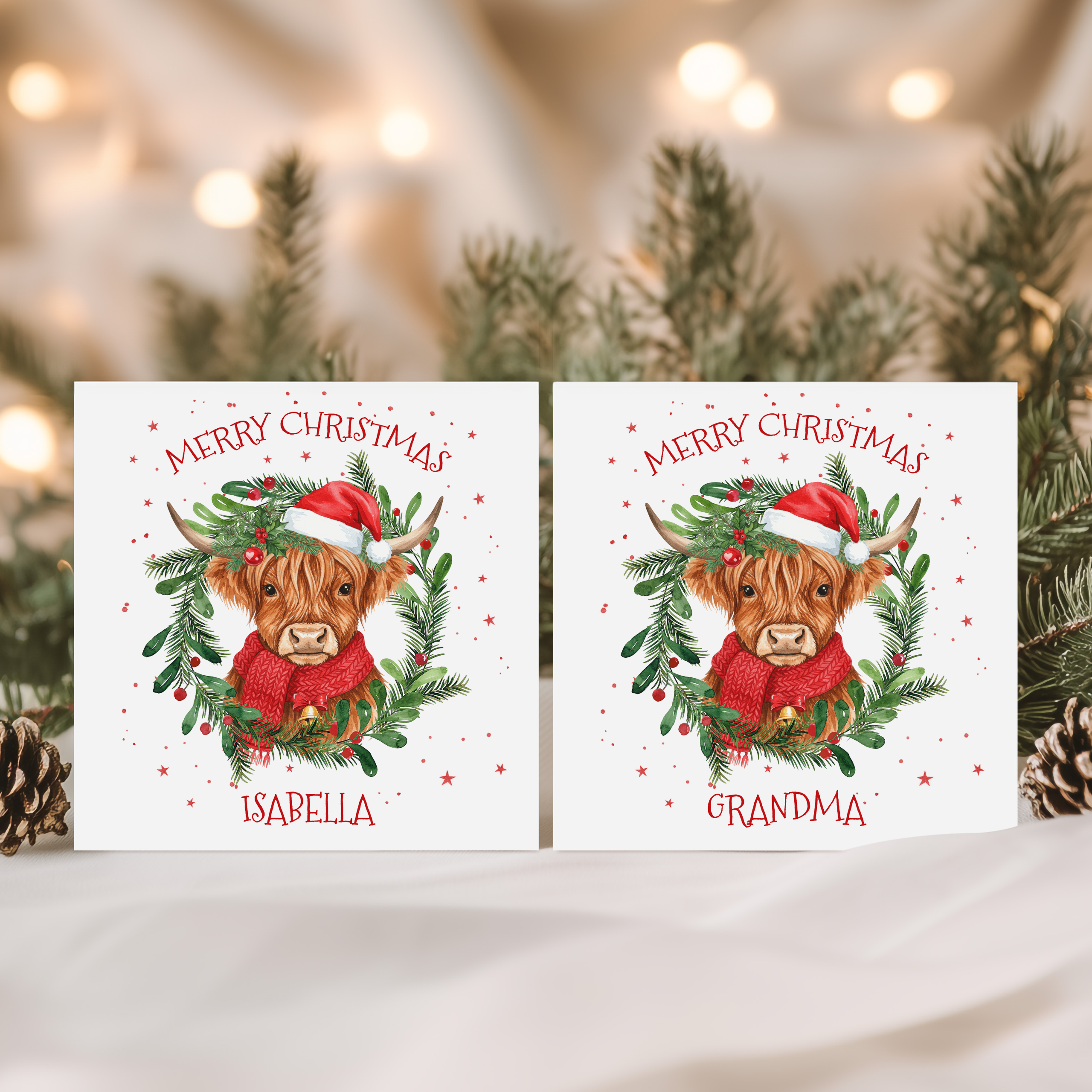 Highland Cow Christmas Card