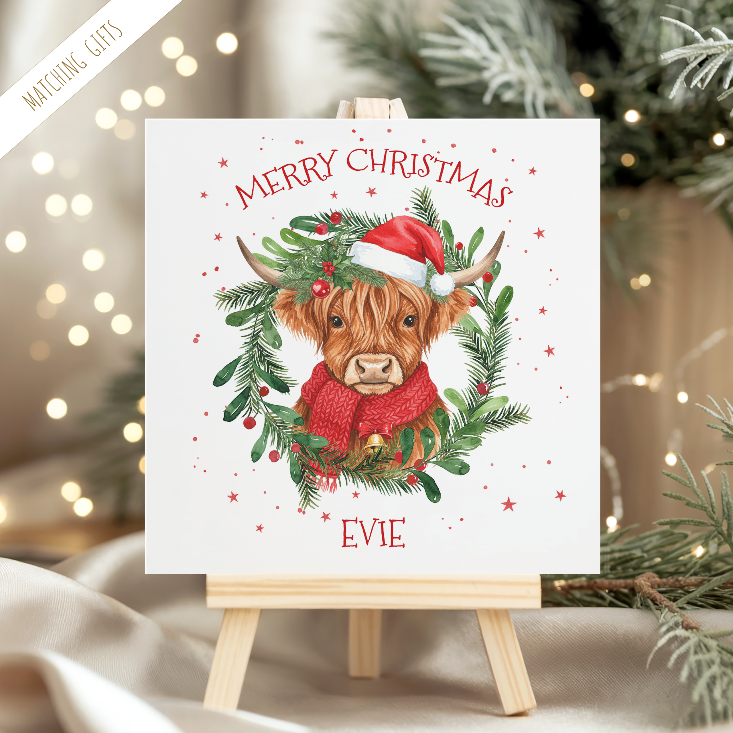 Highland Cow Christmas Card