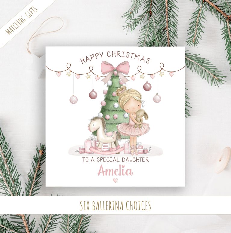 Personalised Ballerina Christmas Card