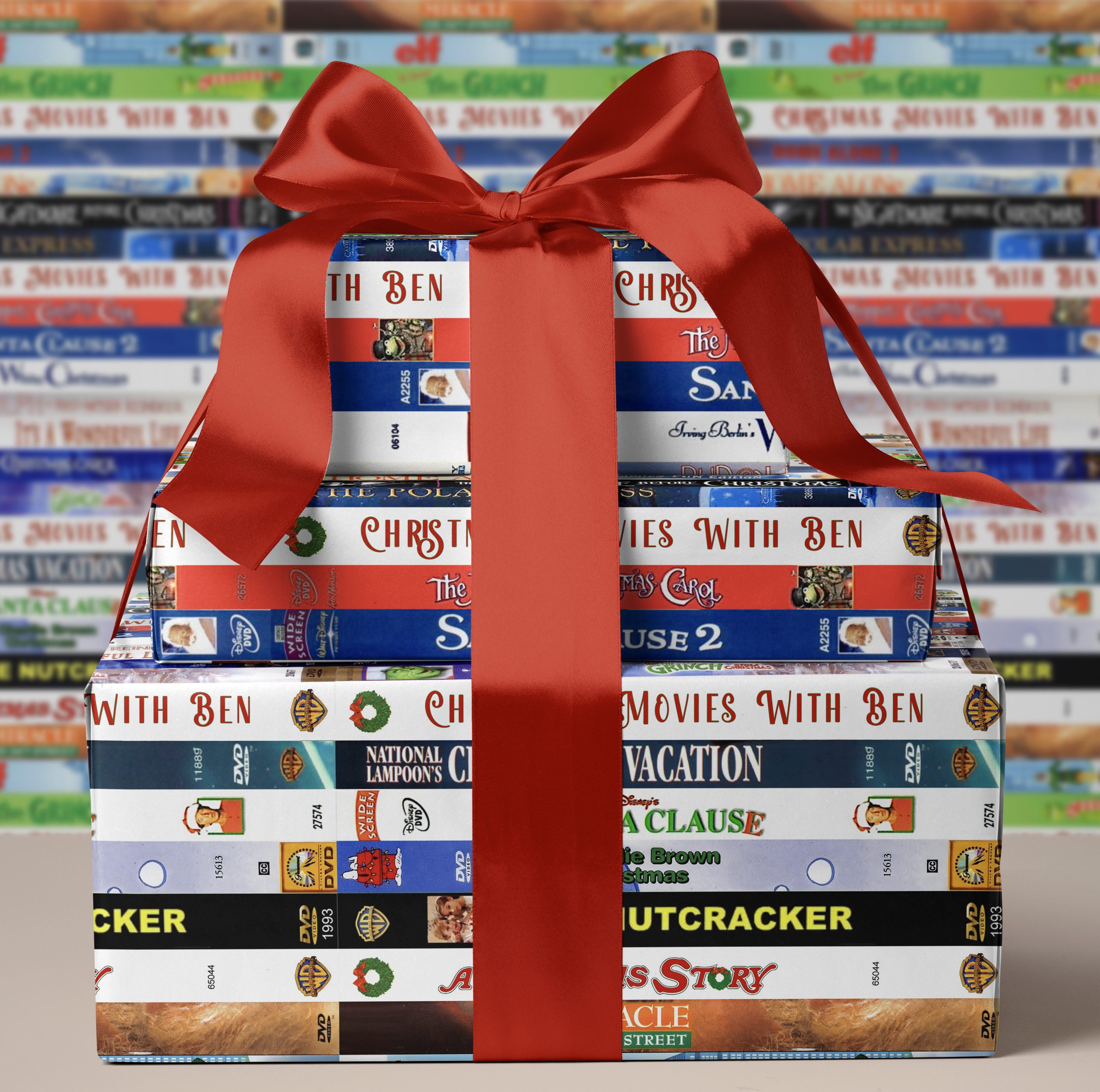 Personalised Christmas Movies Gift Wrapping Paper