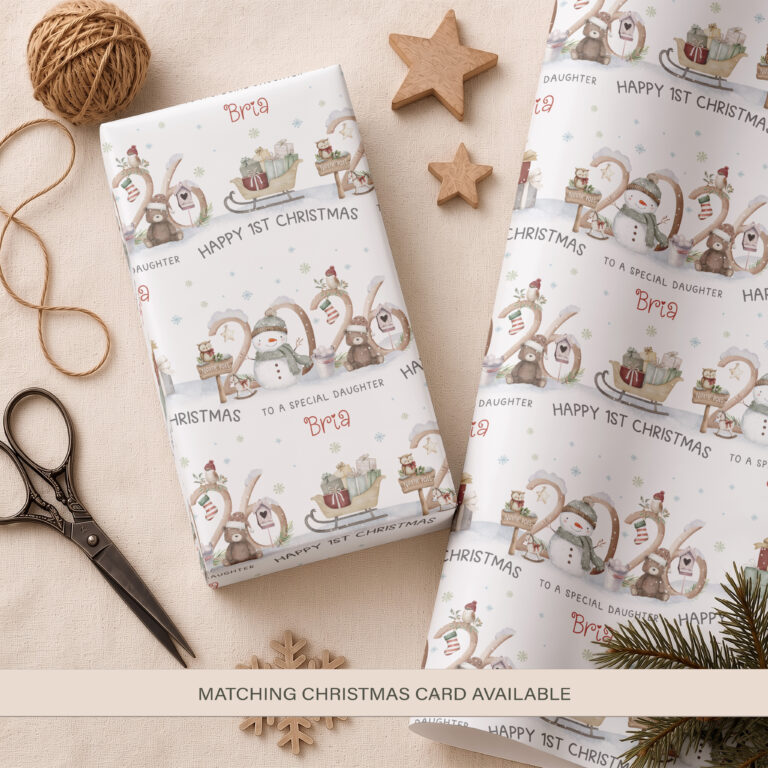 Personalised 1st Christmas Gift Wrapping Paper