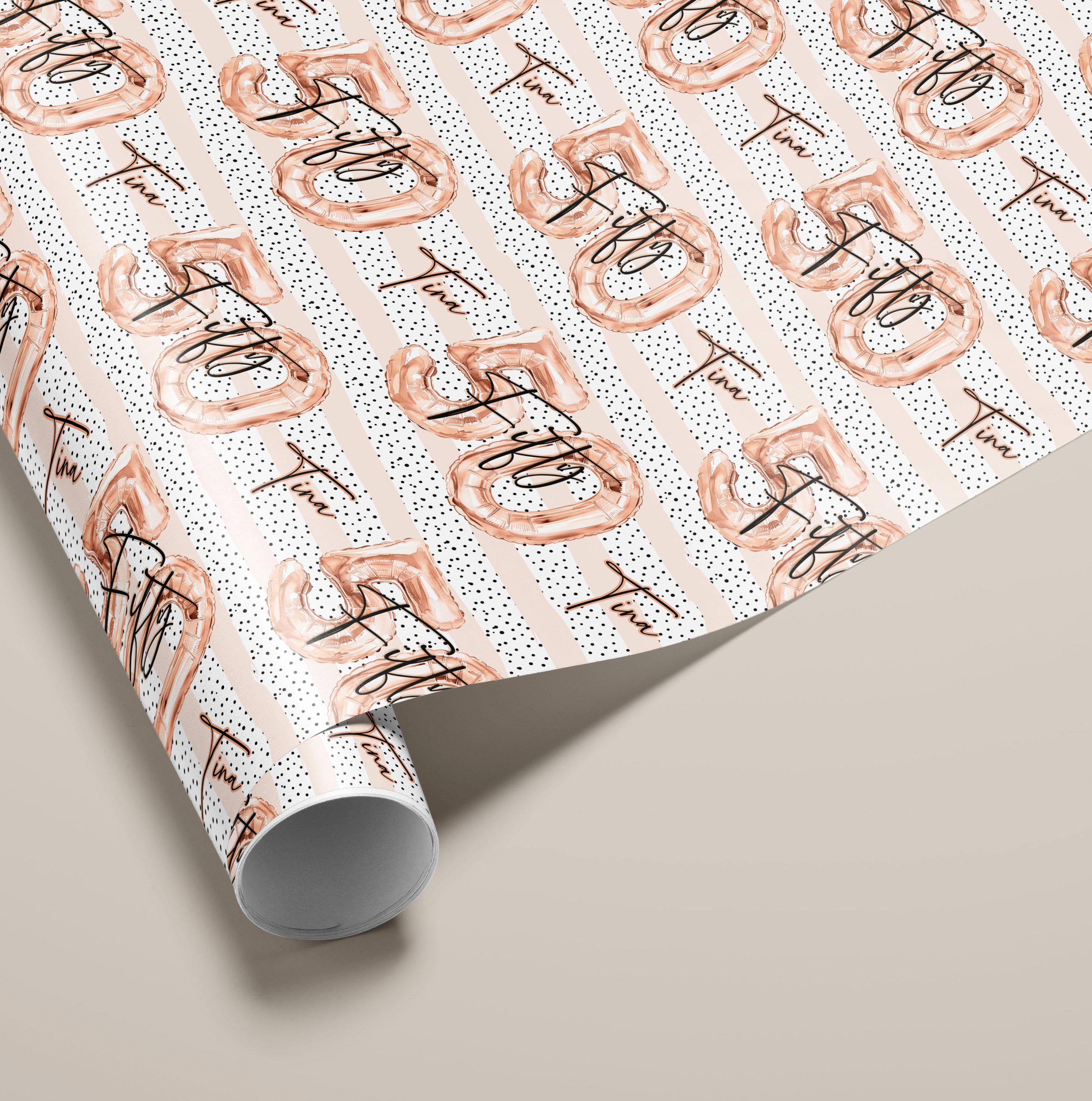 Personalised 50th Birthday Gift Wrapping Paper