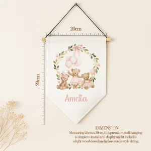 Personalised Teddy Bear Wall Sign