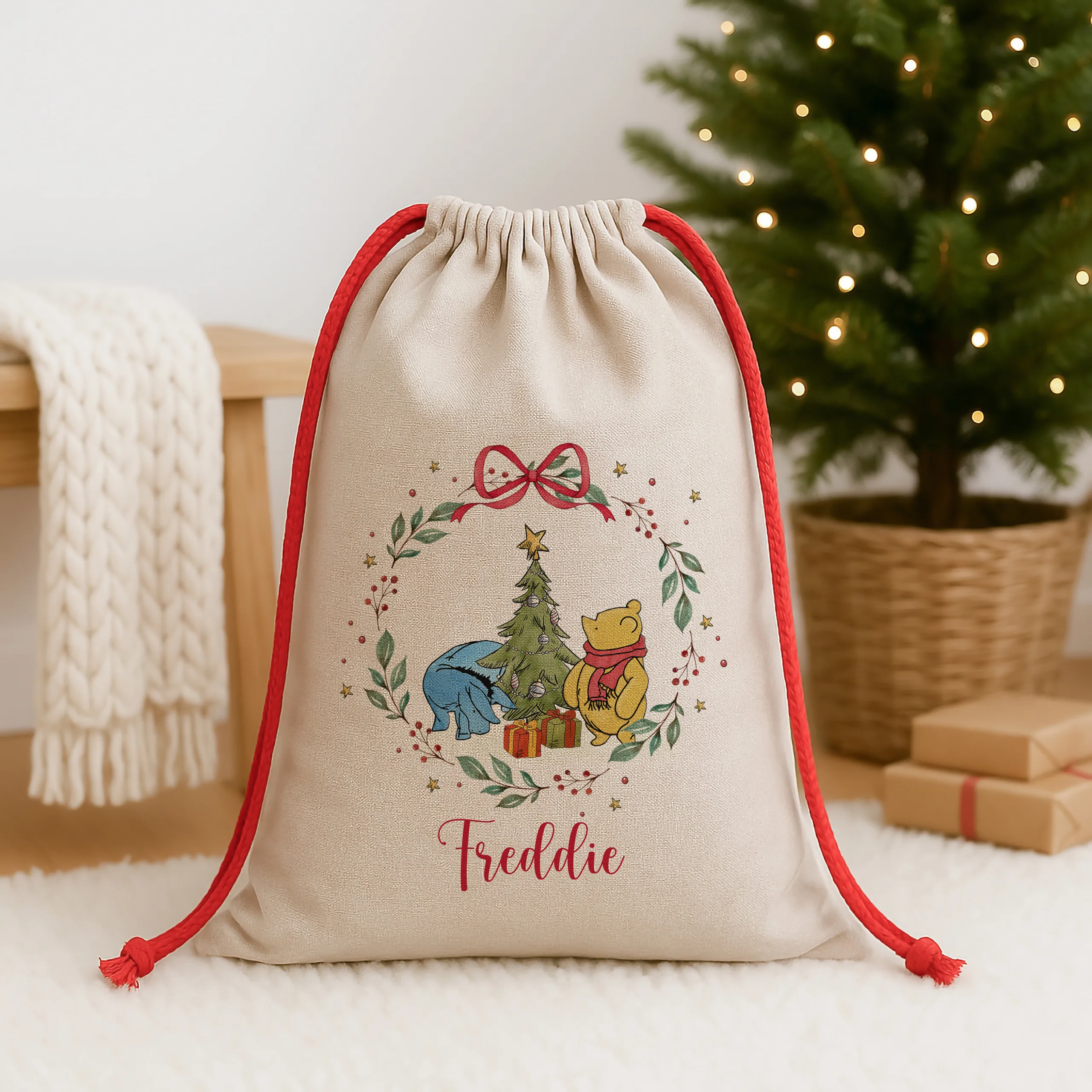 Personalised Winnie The Pooh Christmas Sack