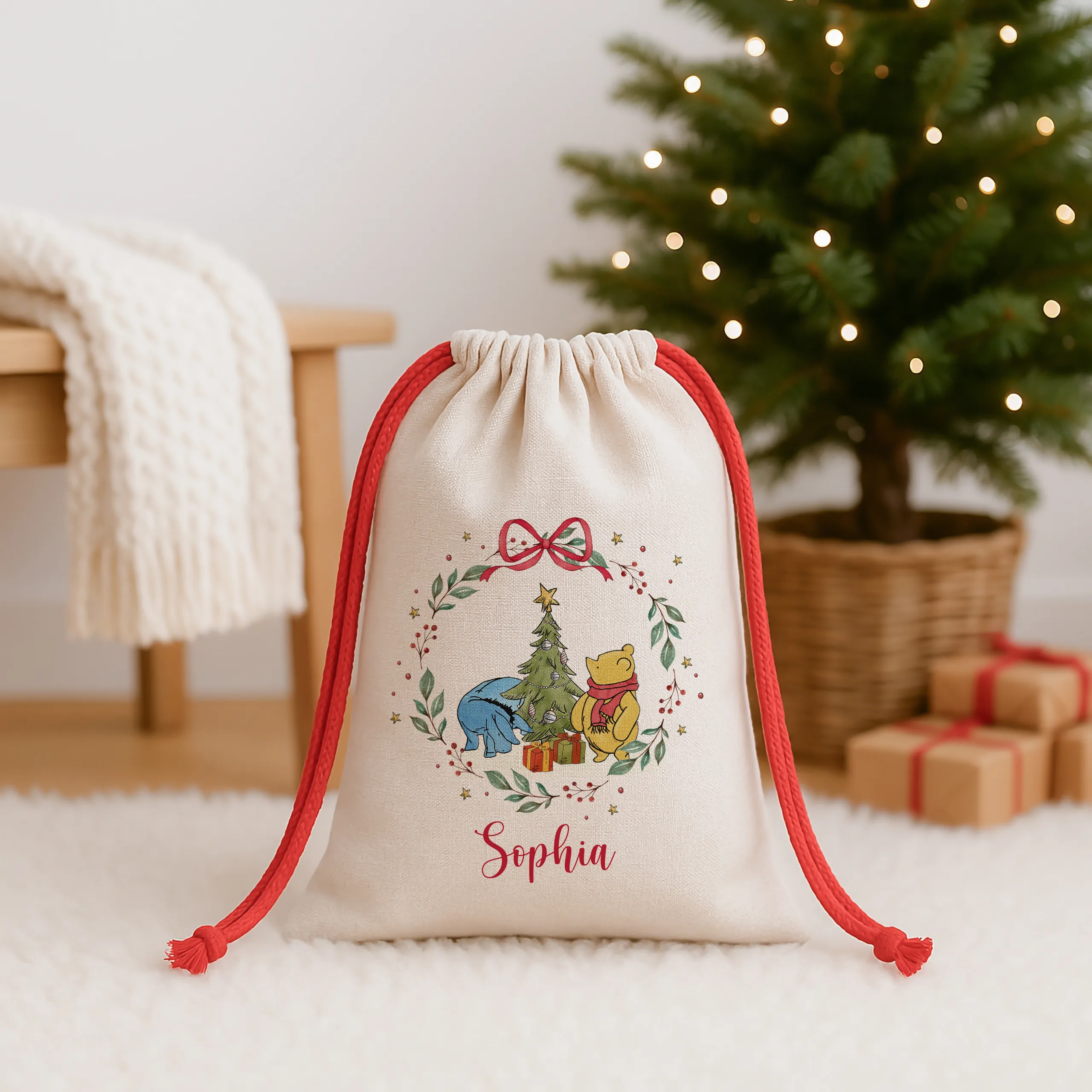 Personalised Winnie The Pooh Christmas Sack