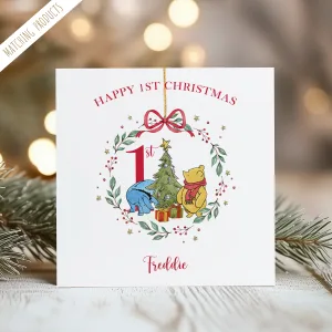 Personalied Winnie The Pooh Christmas Card