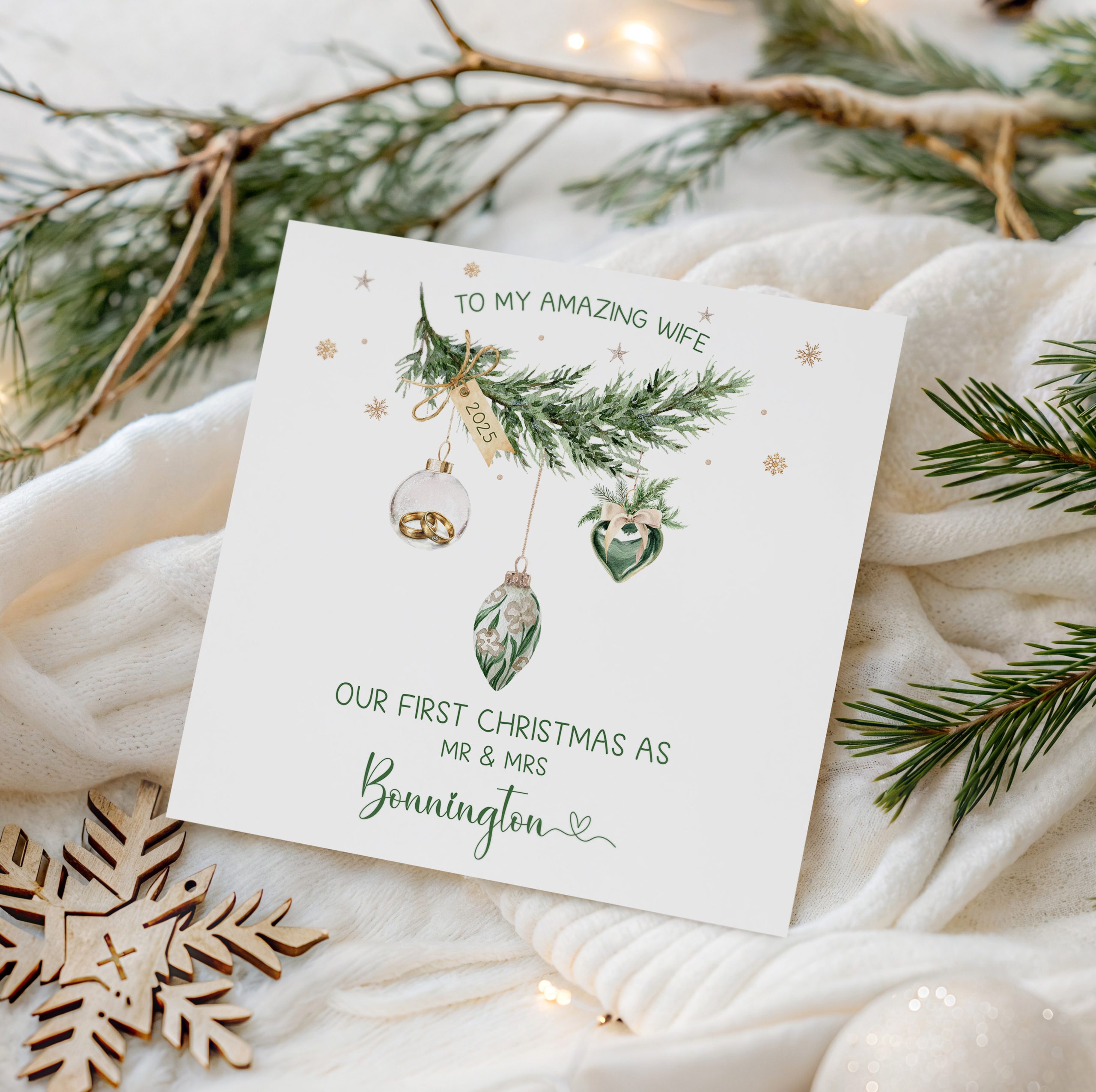 Personalised Mr & Mrs 1st Christmas Card