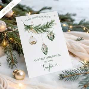 Personalised Mr & Mrs 1st Christmas Card