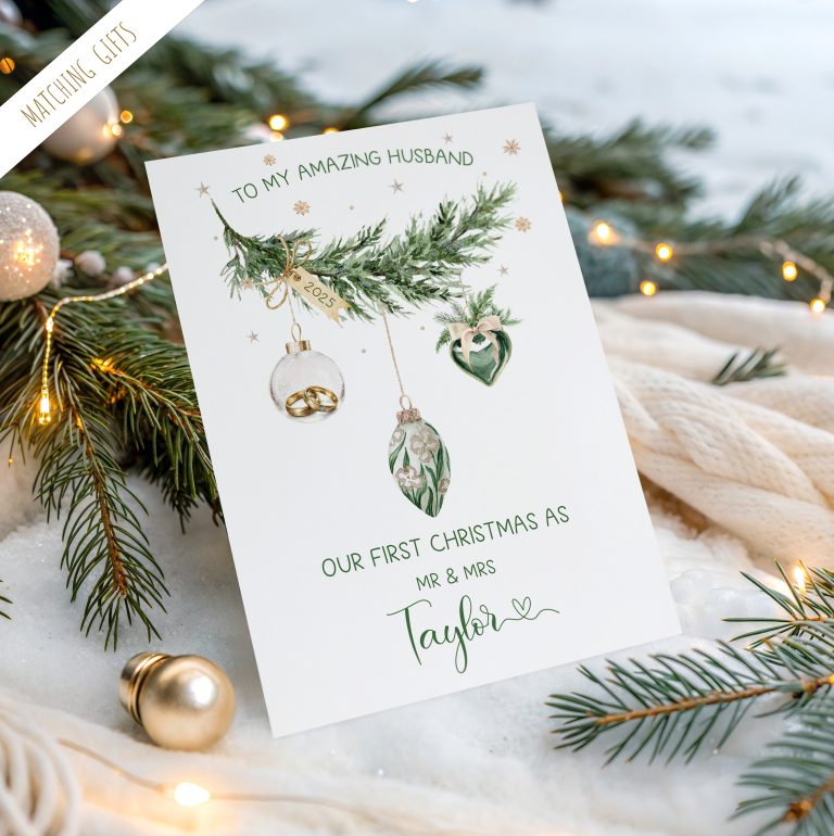 Personalised Mr & Mrs 1st Christmas Card