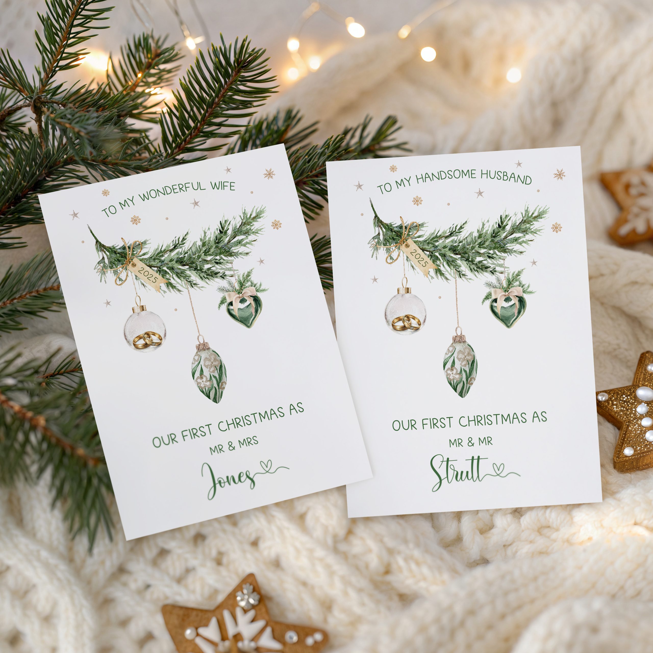 Personalised Mr & Mrs 1st Christmas Card