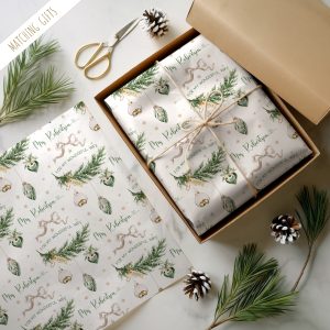 Personalised Christmas Gift Wrapping Paper For Newlyweds