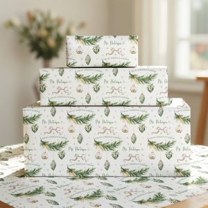 Personalised Christmas Gift Wrapping Paper For Newlyweds