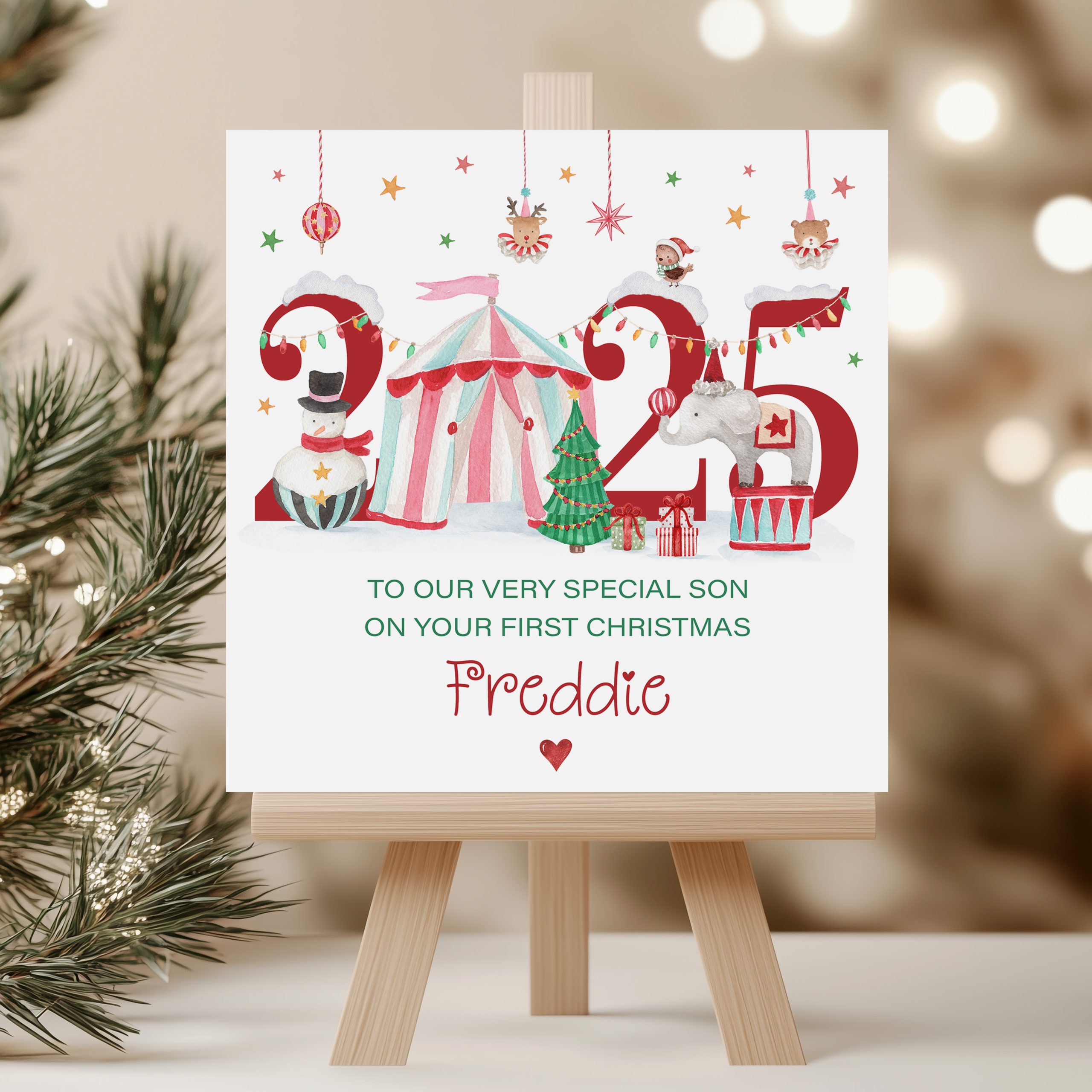 Personalised Baby's 1st Christmas Card