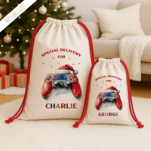 Boys Personalised Gamer Christmas Sack
