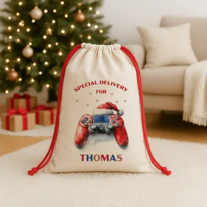 Boys Personalised Gamer Christmas Sack