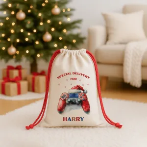 Boys Personalised Gamer Christmas Sack