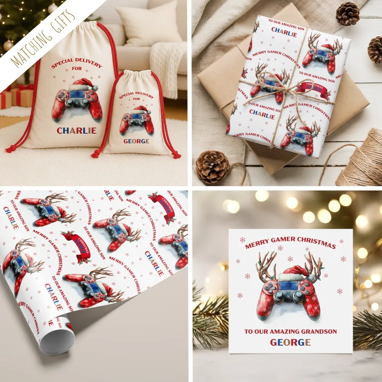 Personalised Gamer Christmas Card