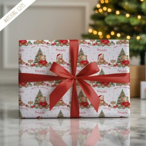 Babys 1st Christmas Teddy Bear Gift Wrapping Paper