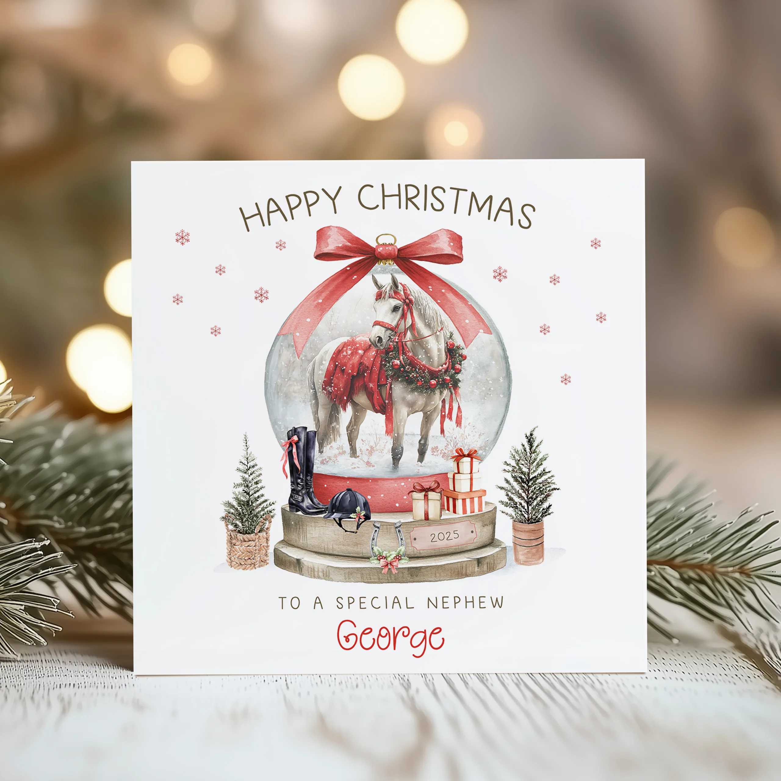 Personalised Horse Christmas Card