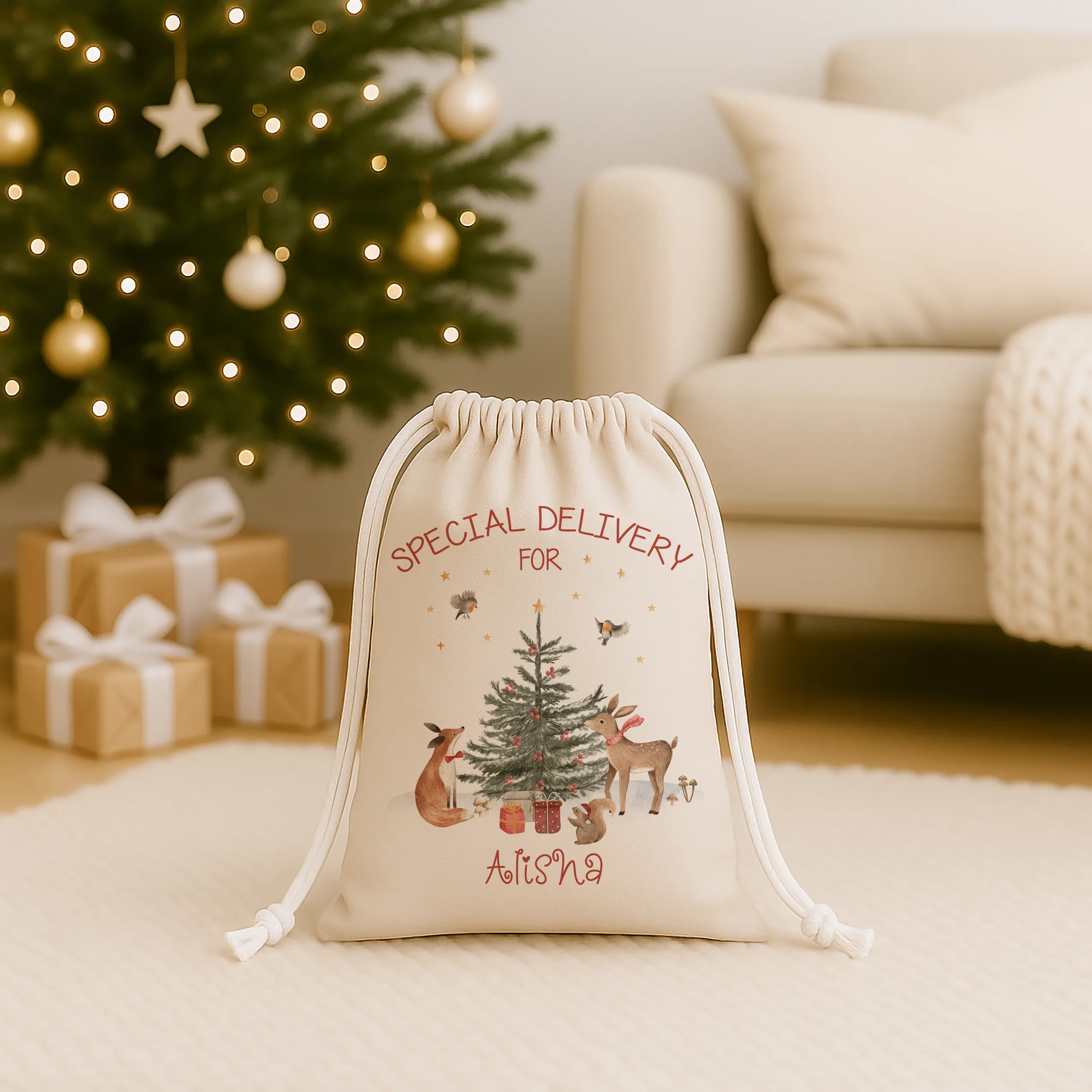 Childrens Personalised Christmas Sack