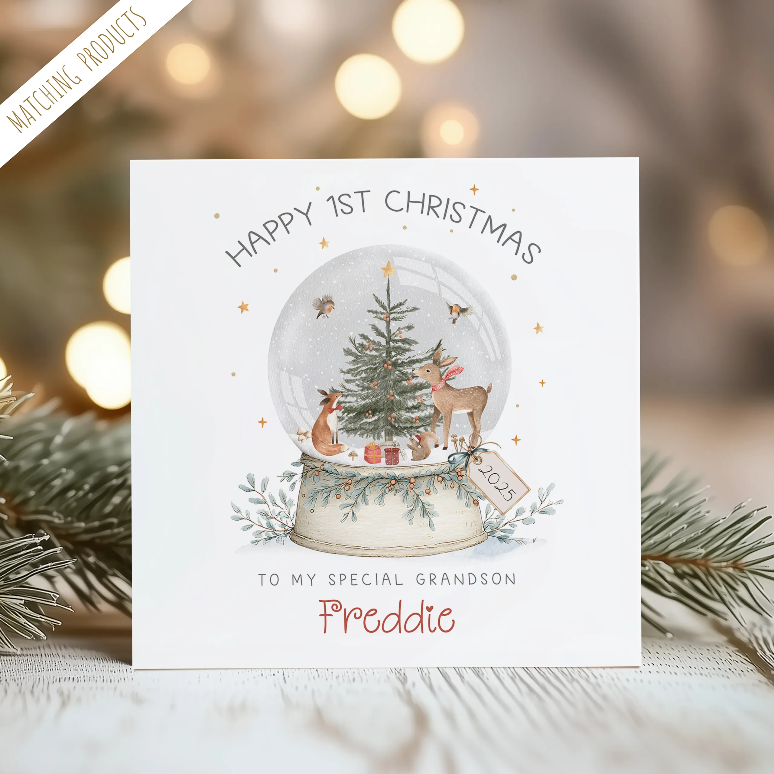 Personalised Babys First Christmas Card