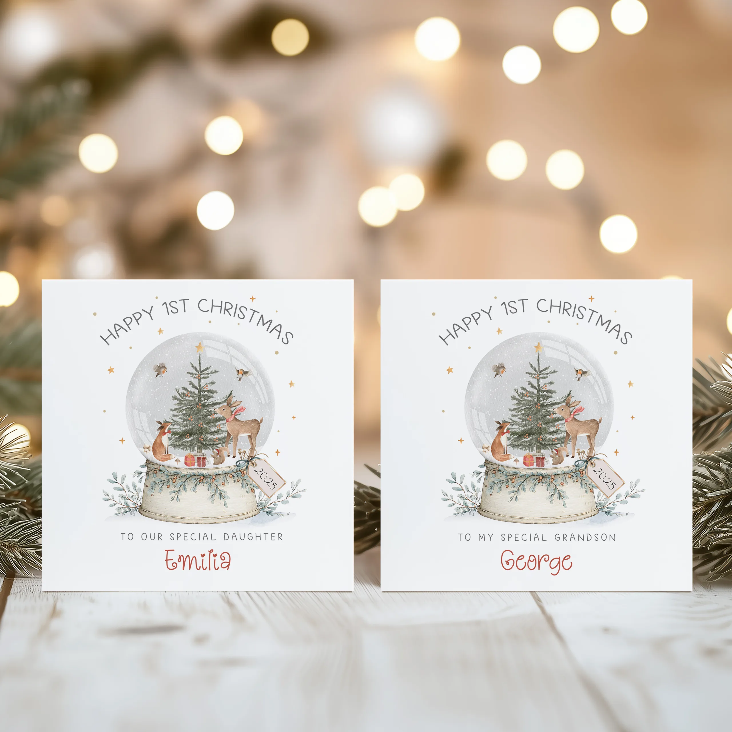 Personalised Babys First Christmas Card