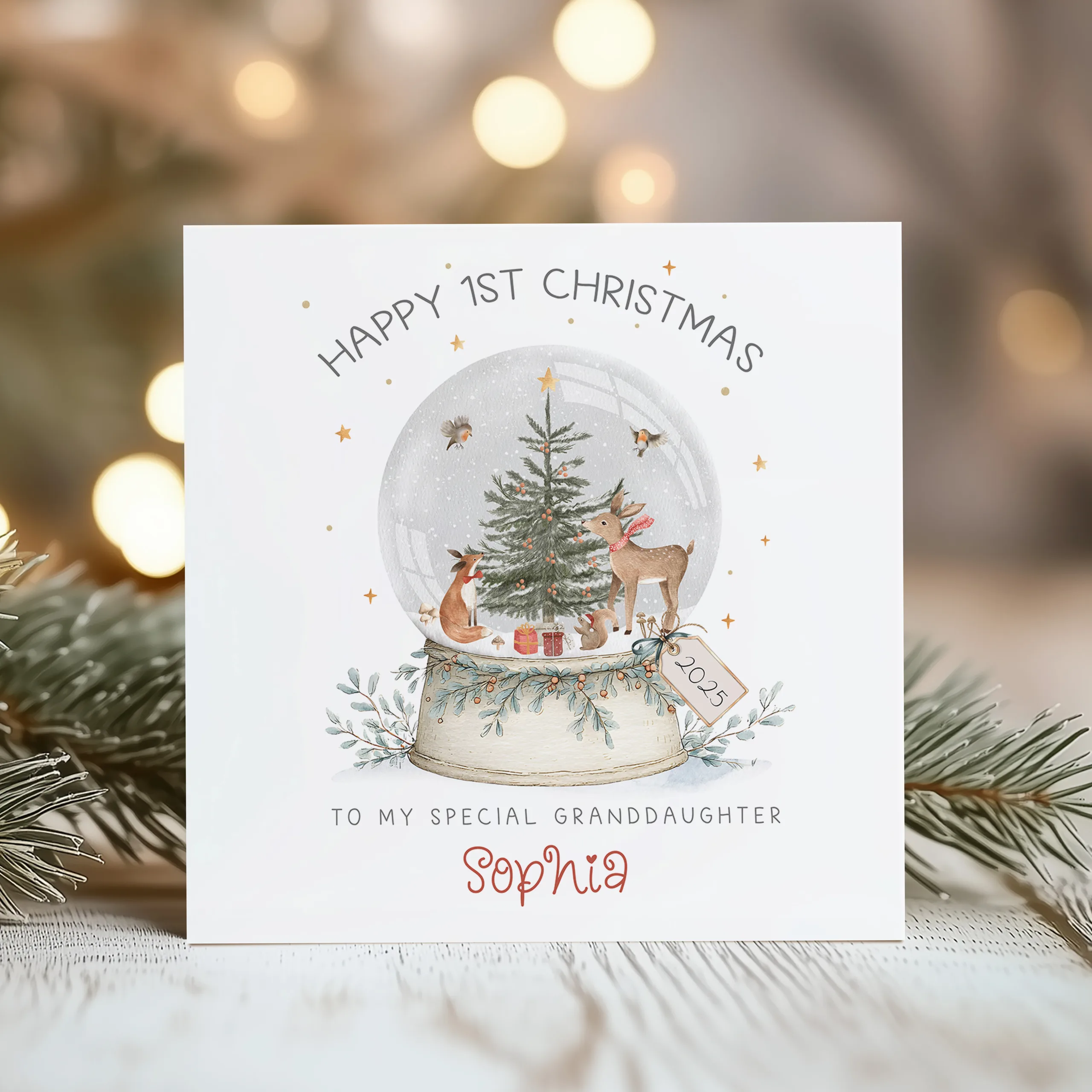 Personalised Babys First Christmas Card