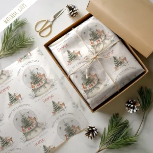 Personalsed 1st Christmas Snowglobe Gift Wrapping Paper