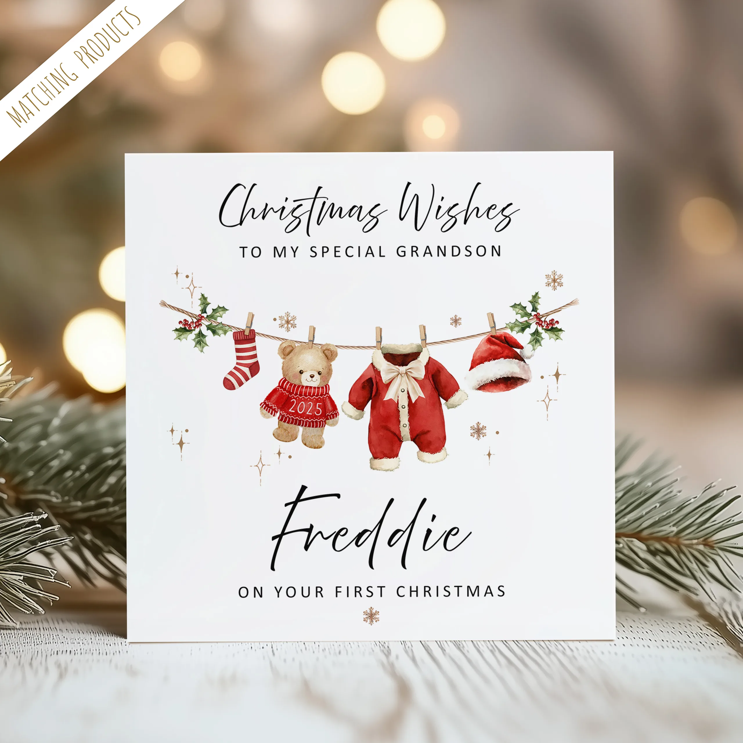 1st Christmas Teddy Bear Card