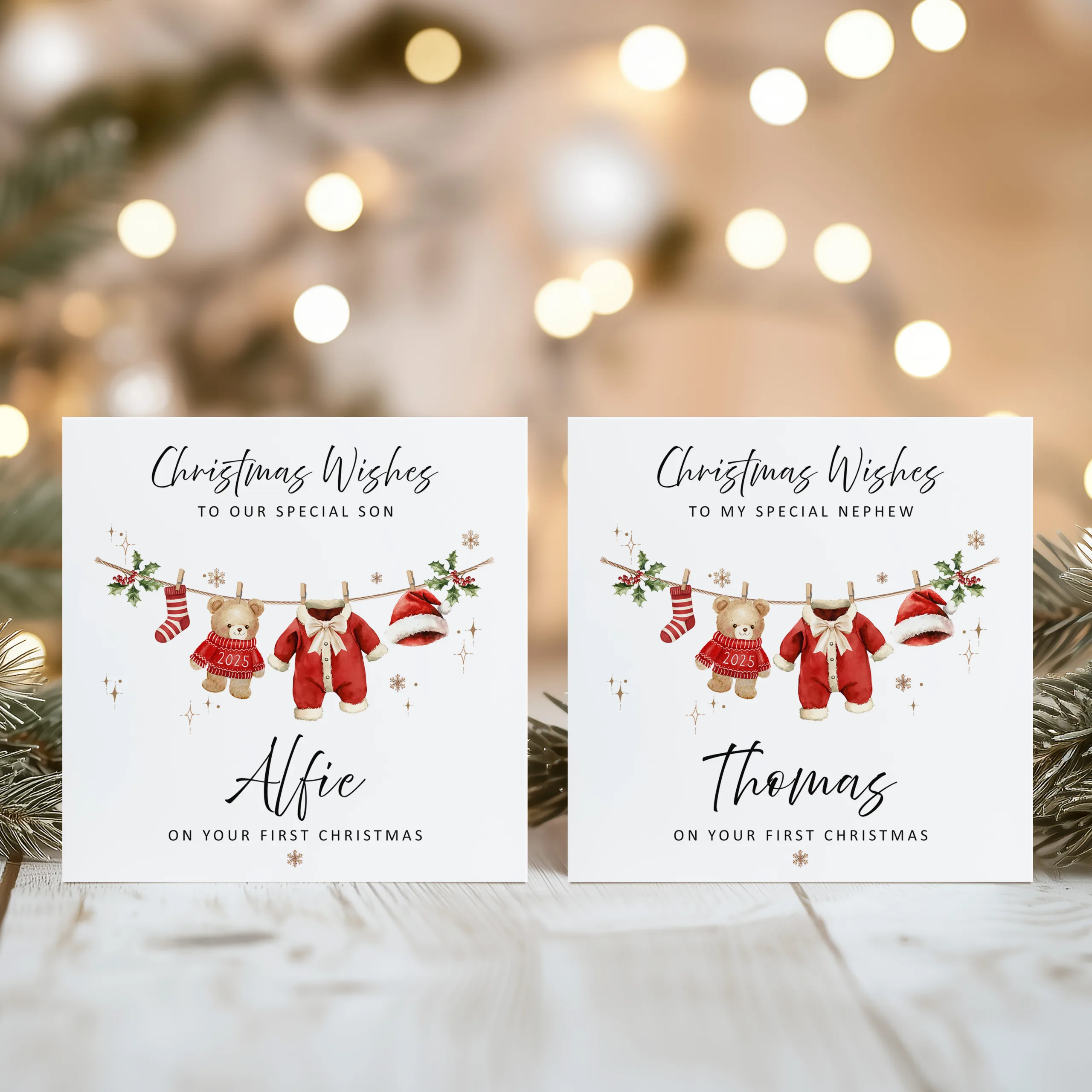 1st Christmas Teddy Bear Card