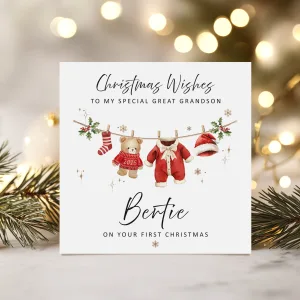 1st Christmas Teddy Bear Card