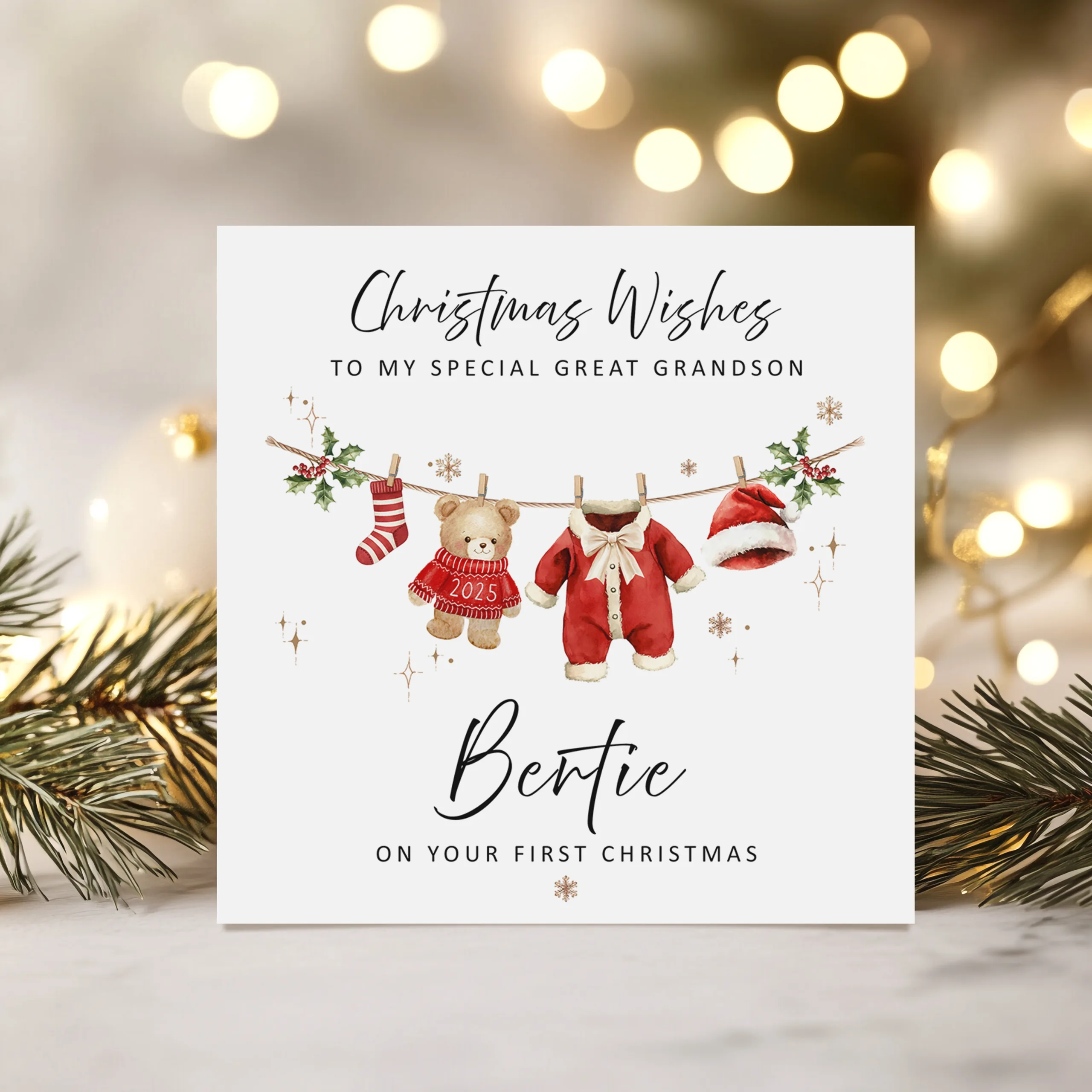 1st Christmas Teddy Bear Card
