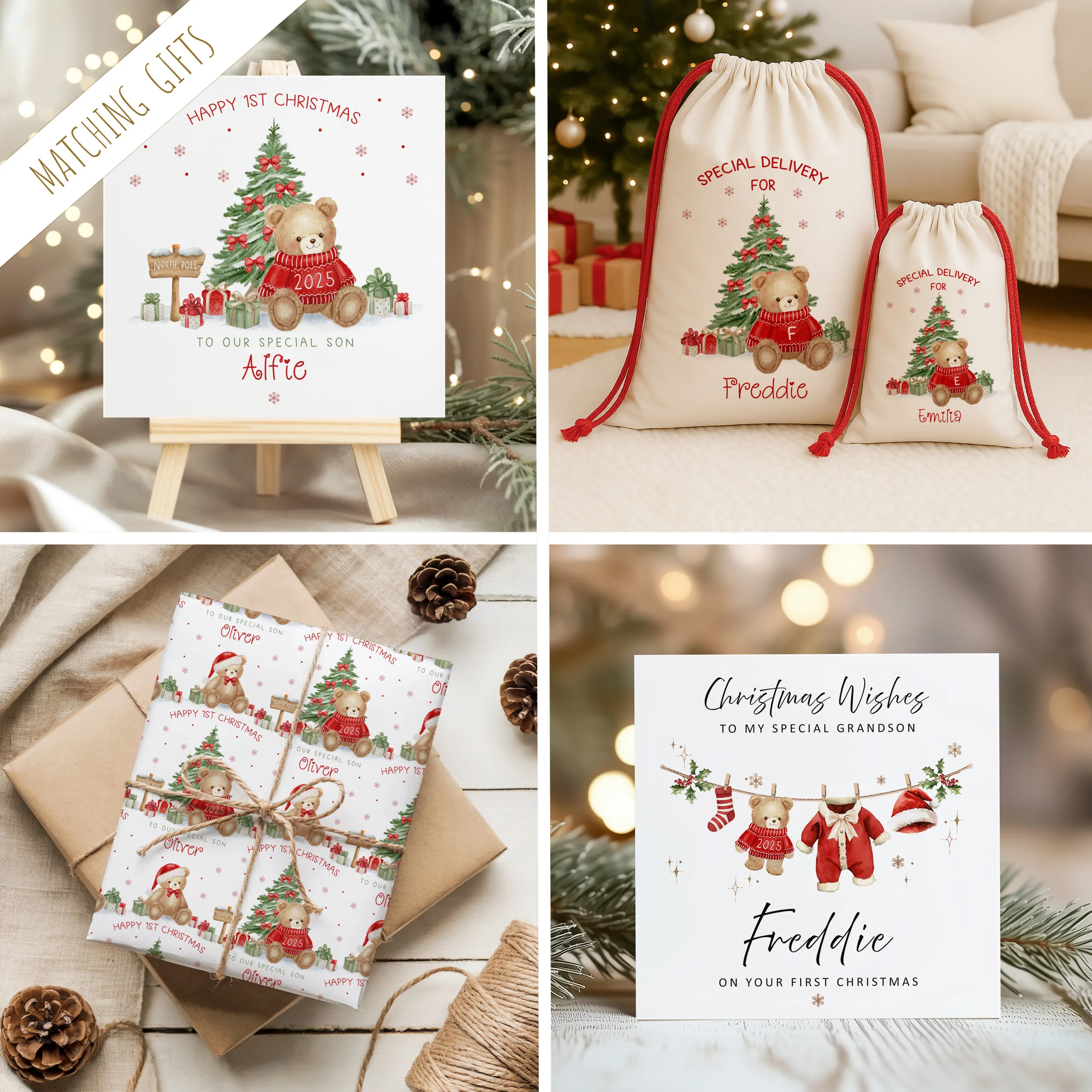 1st Christmas Teddy Bear Card
