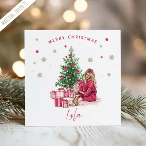 Personalised Girls Christmas Card