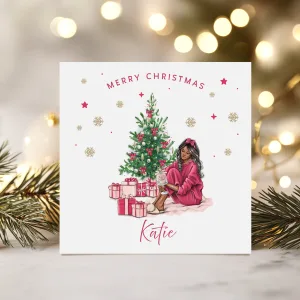 Personalised Girls Christmas Card